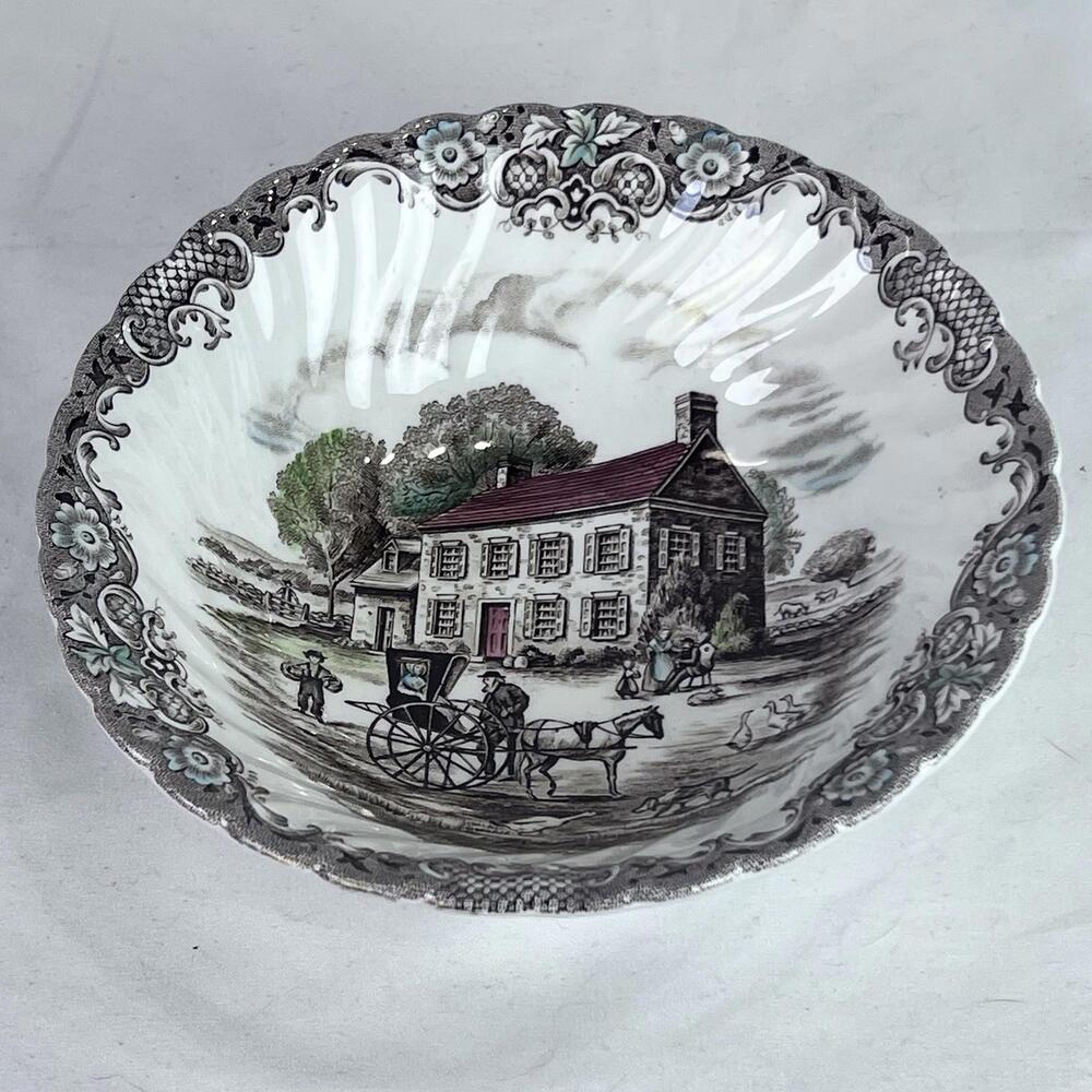 Johnson Brothers Heritage Hall Brown Cereal Bowl 6 1/4" Pennsylvania EUC